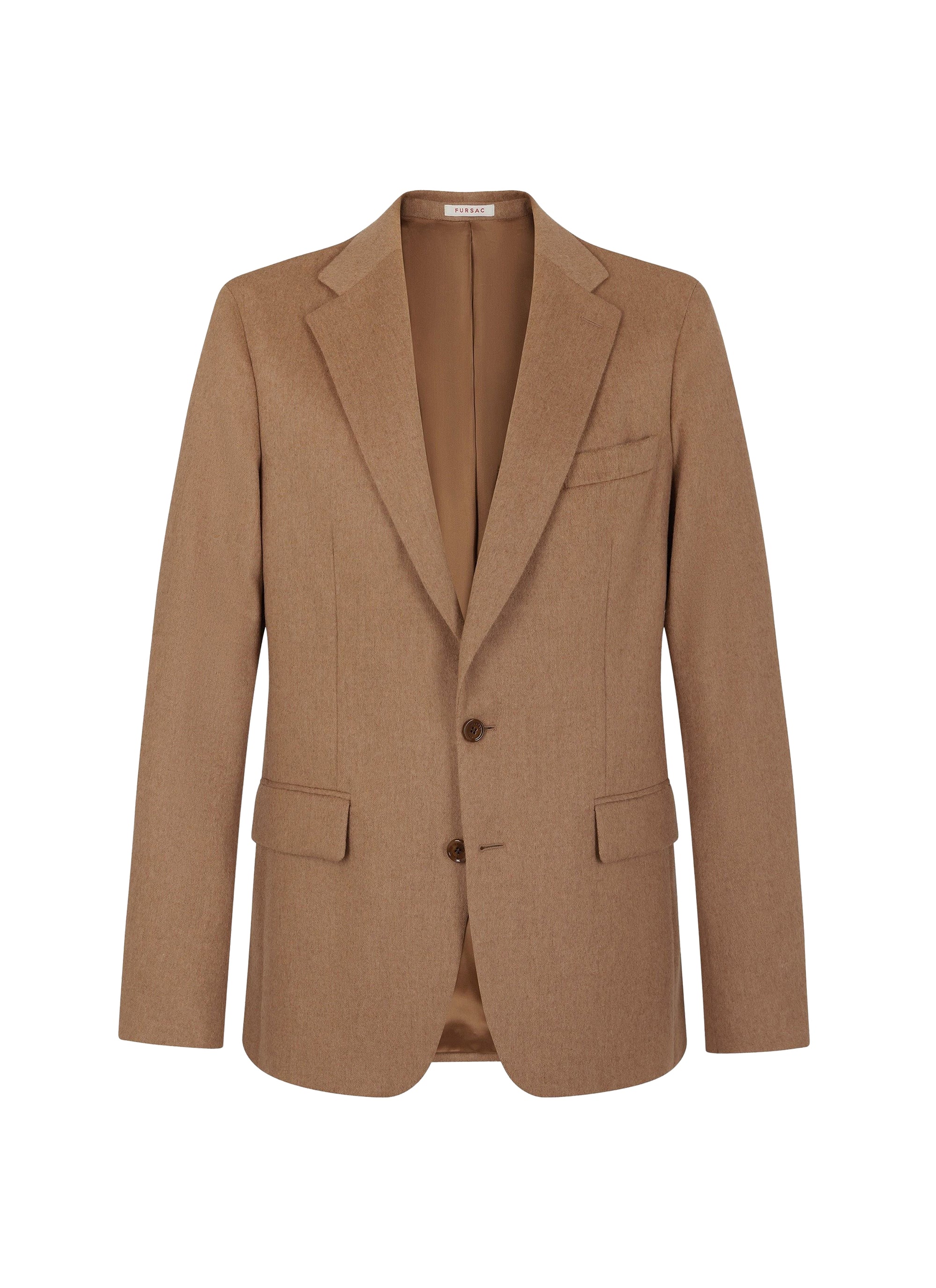 Veste droite en laine de chameau - Camel