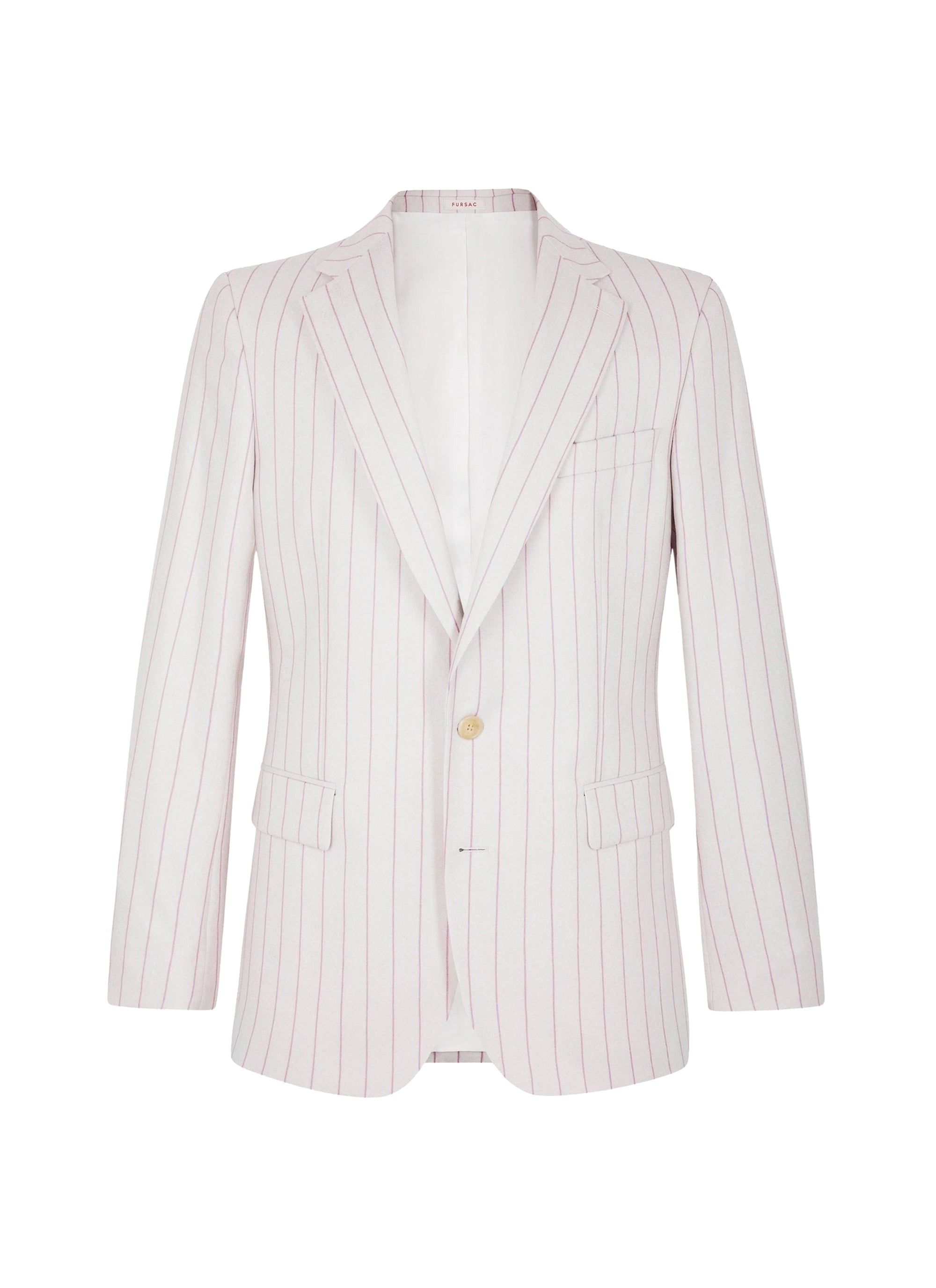 Veste de costume en flanelle de laine à rayures - Écru