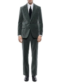 Veste de costume en velours - Vert de Gris