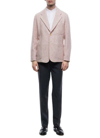 Blazer droite en tweed de laine - Rose Bonbon
