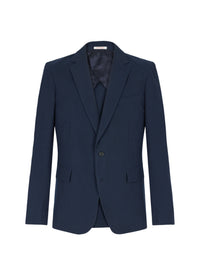 Straight-cut striped seersucker blazer - Navy