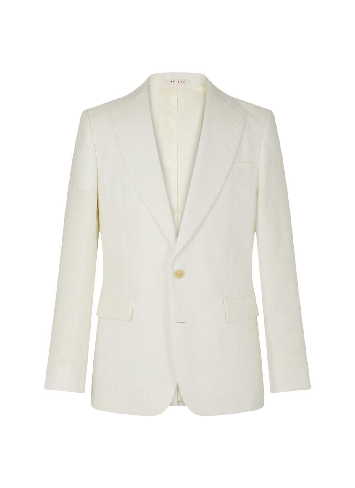 Fitted herringbone linen twill blazer - White