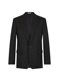 Blazer ajustée en toile de lin - Noir