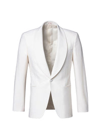 Veste de smoking ajustée en laine - Écru