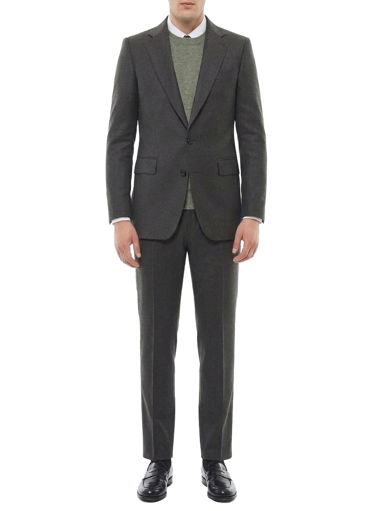 Veste de costume ajustée en laine - Vert Anglais