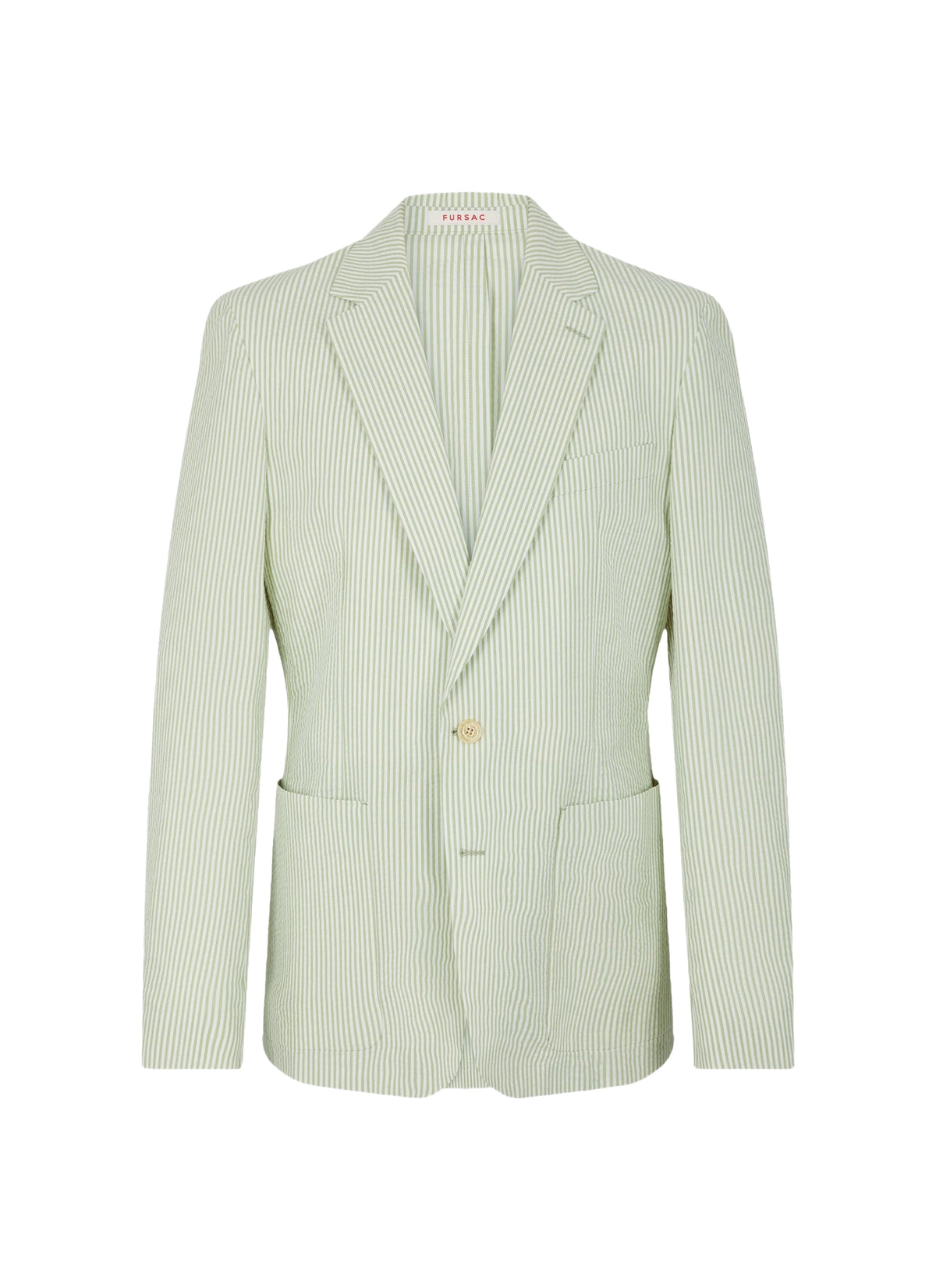 Straight-cut striped seersucker blazer - Pale Green