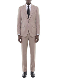 Fitted wool suit jacket - Beige