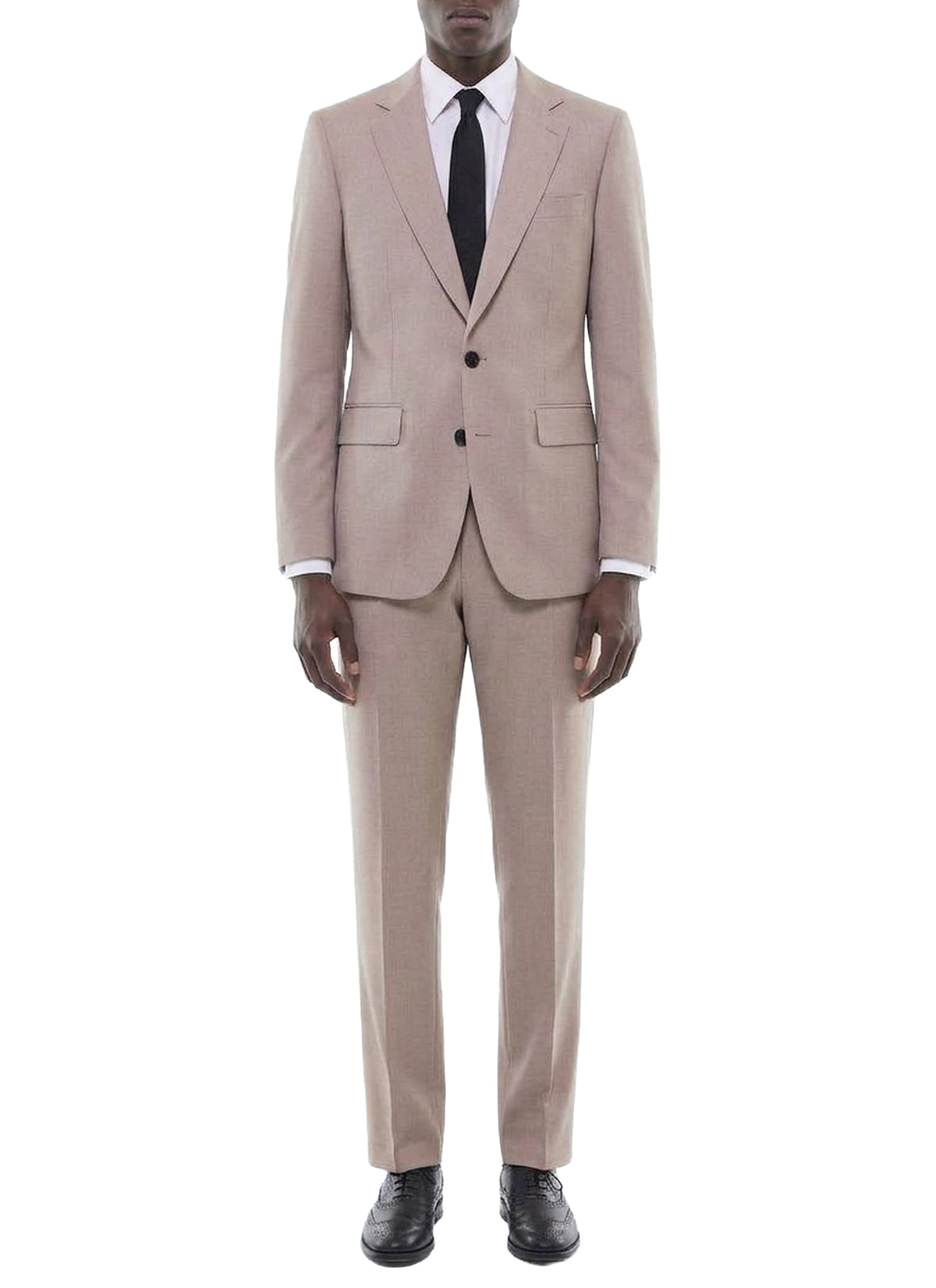 Fitted wool suit jacket - Beige
