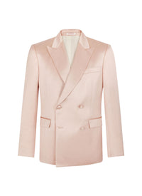 Veste de smoking croisée satinée - Saumon