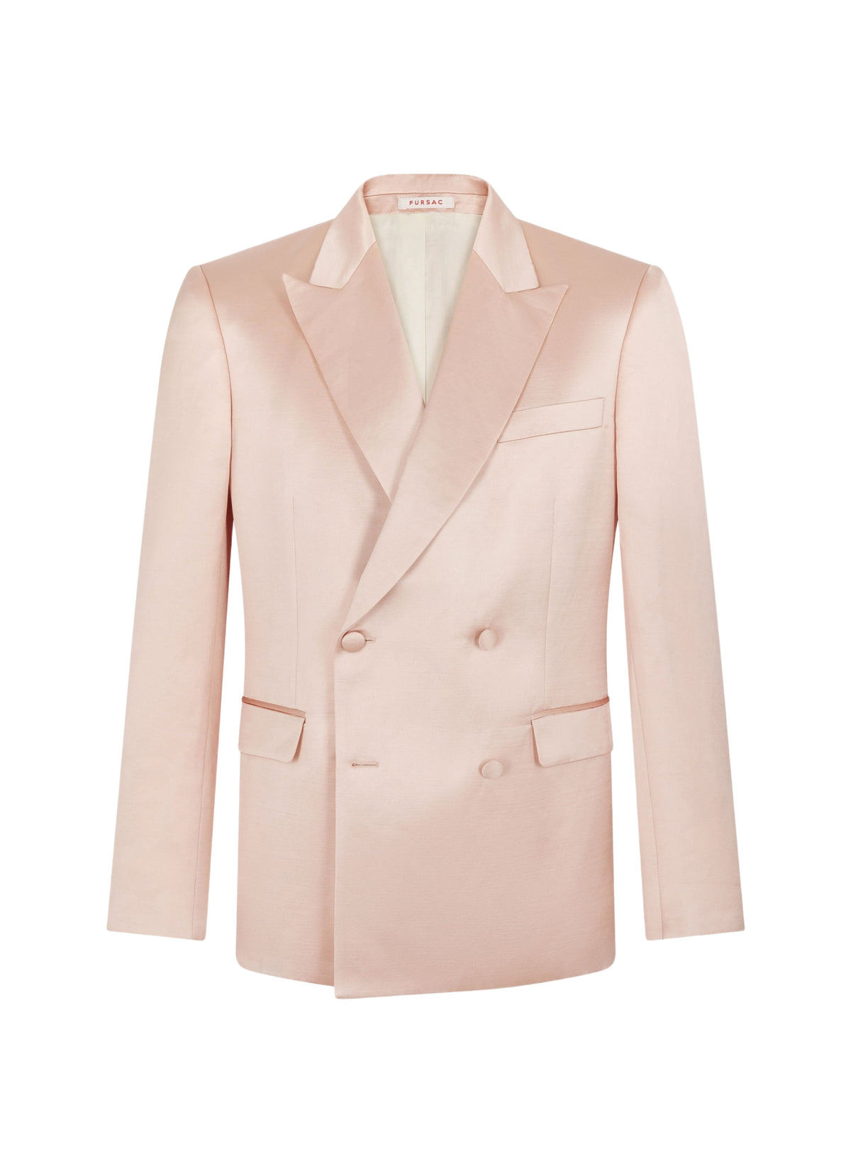 Veste de smoking croisée satinée - Saumon