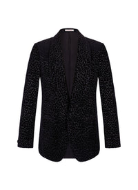 Patterned velvet tuxedo jacket - Black