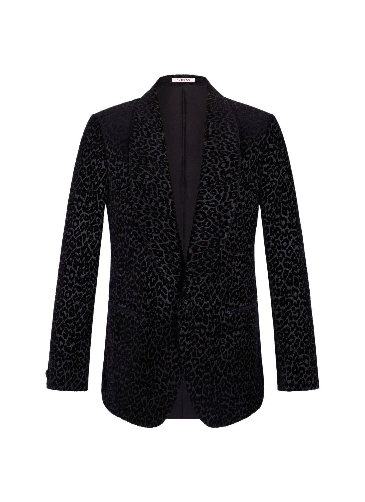 Patterned velvet tuxedo jacket - Black