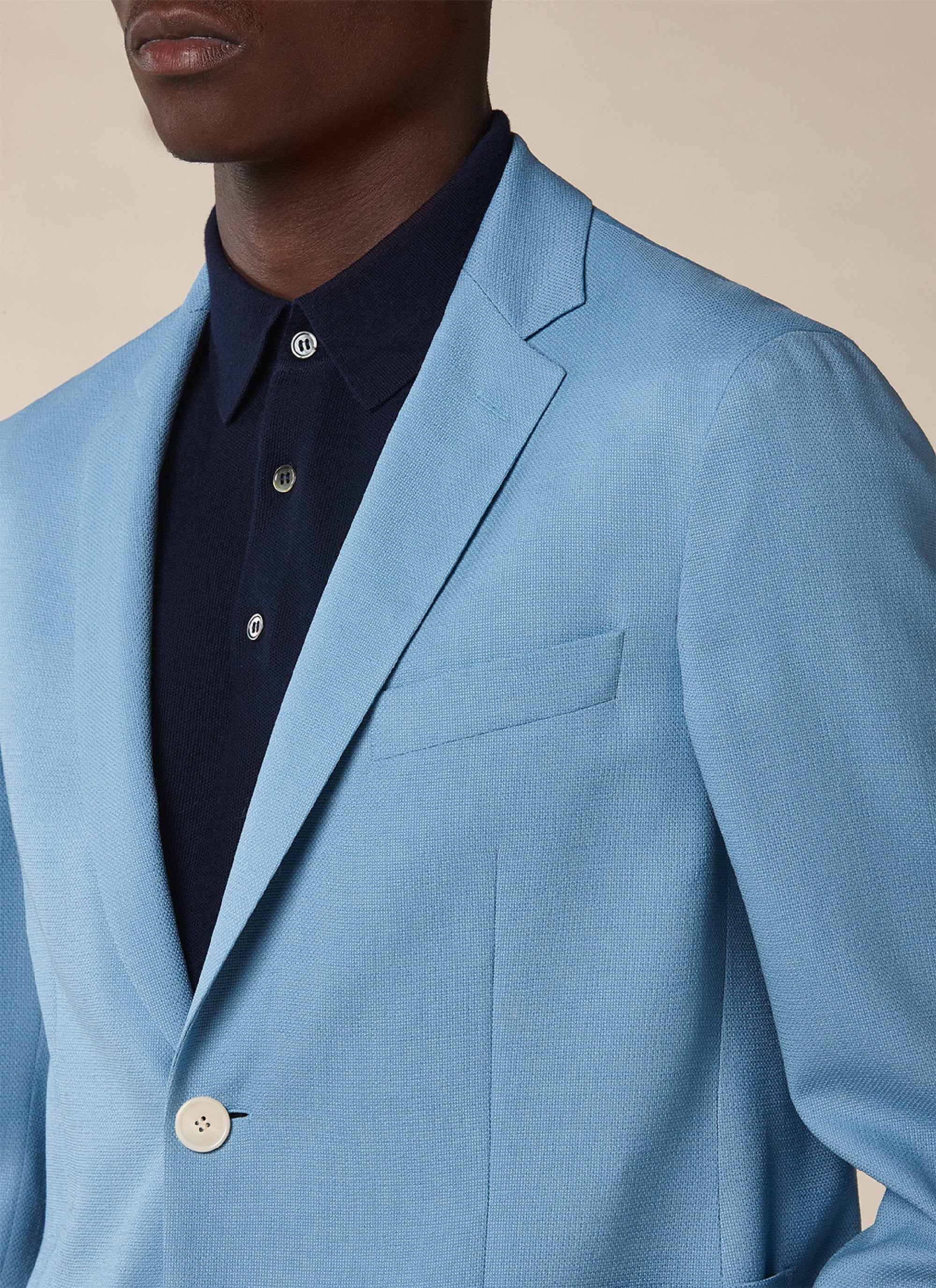 Veste de costume boutonnée à poches en laine - Indien