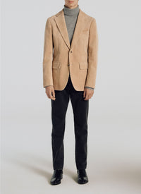 Veste à grand col tailleur en velours côtelé - Ivoire