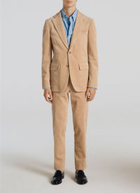 Veste à grand col tailleur en velours côtelé - Ivoire