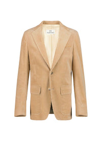 Veste à grand col tailleur en velours côtelé - Ivoire