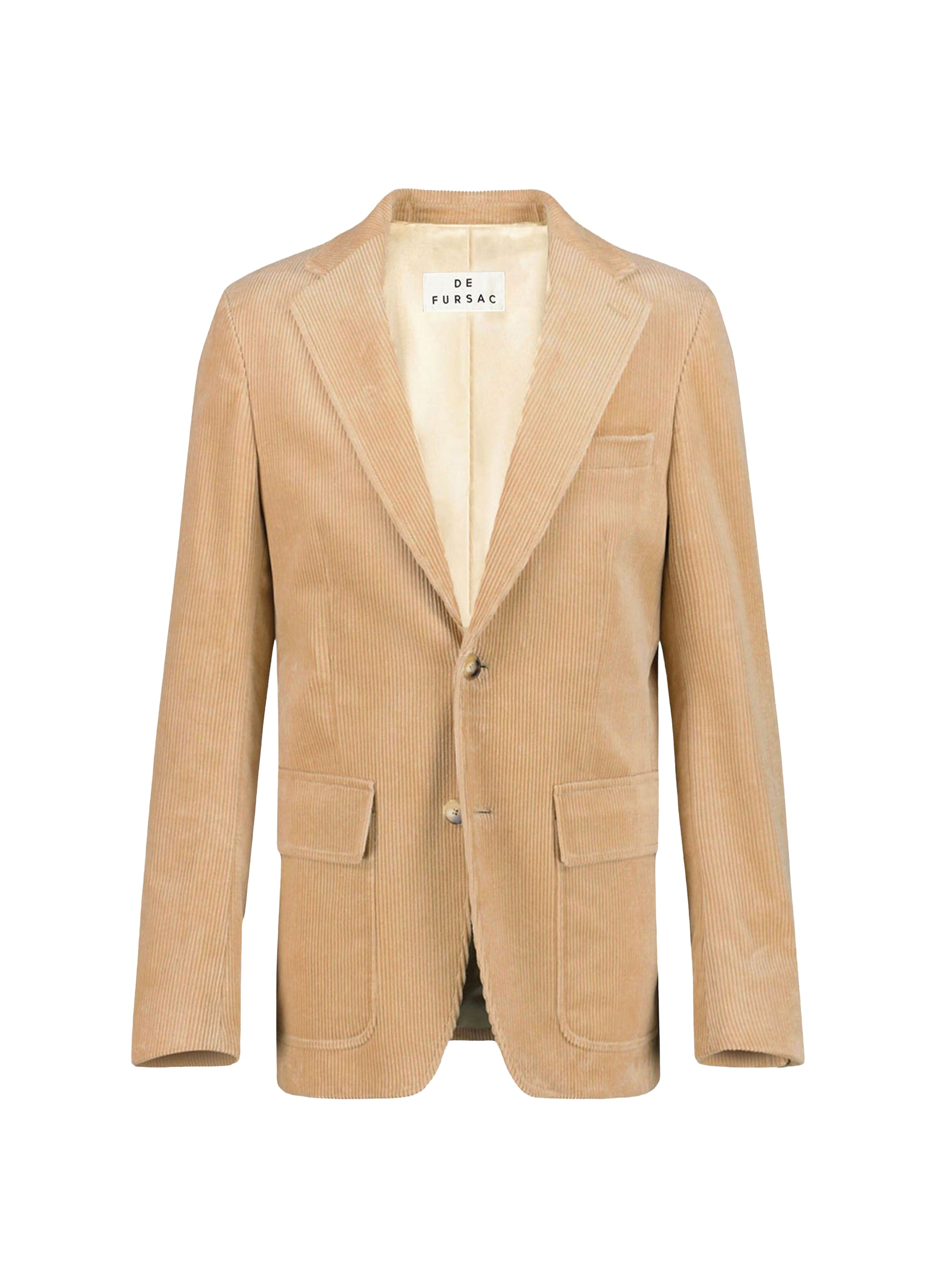 Veste à grand col tailleur en velours côtelé - Ivoire