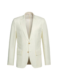 Veste en serge de coton et lin - Jaune Pâle