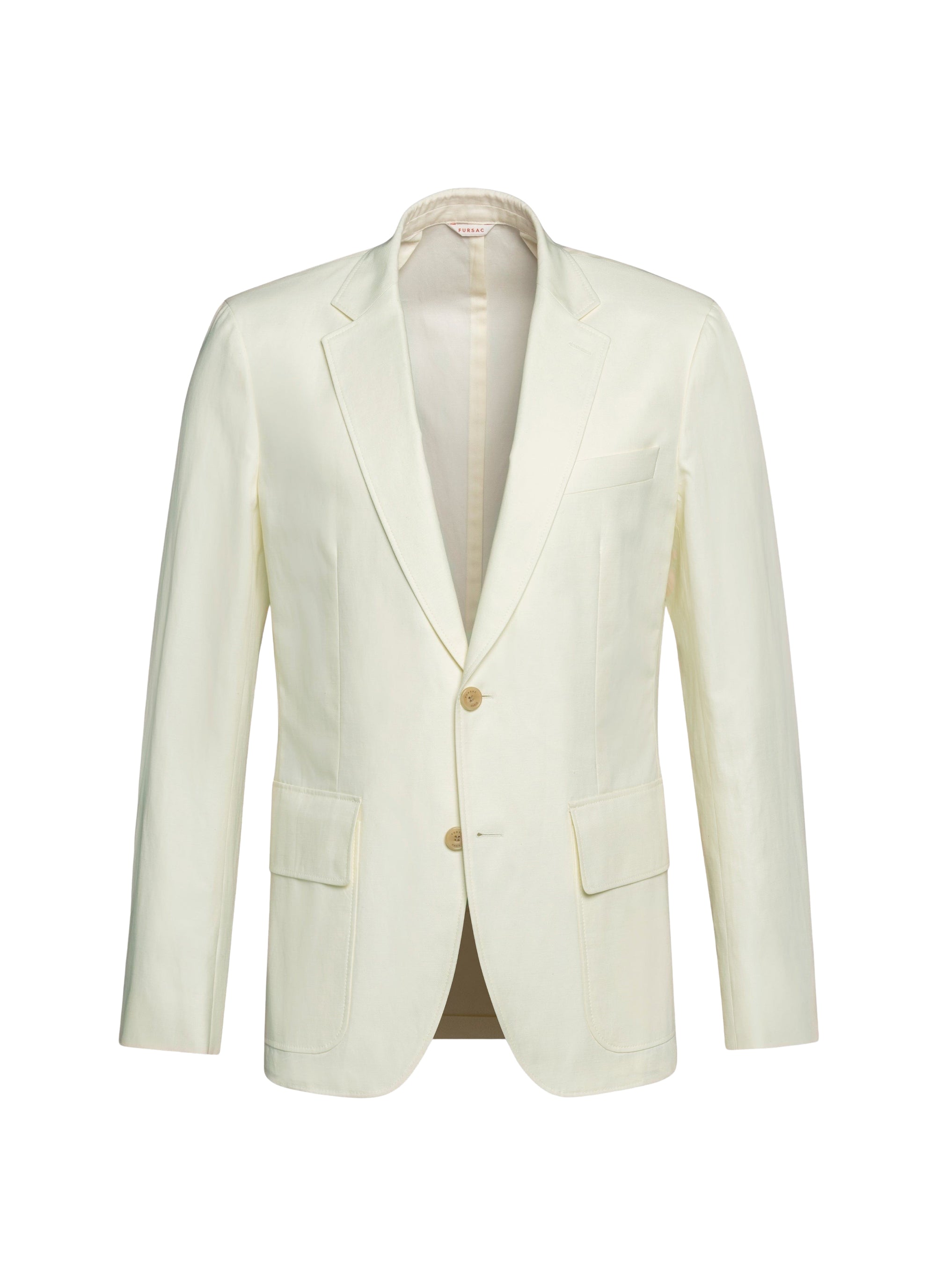 Veste en serge de coton et lin - Jaune Pâle