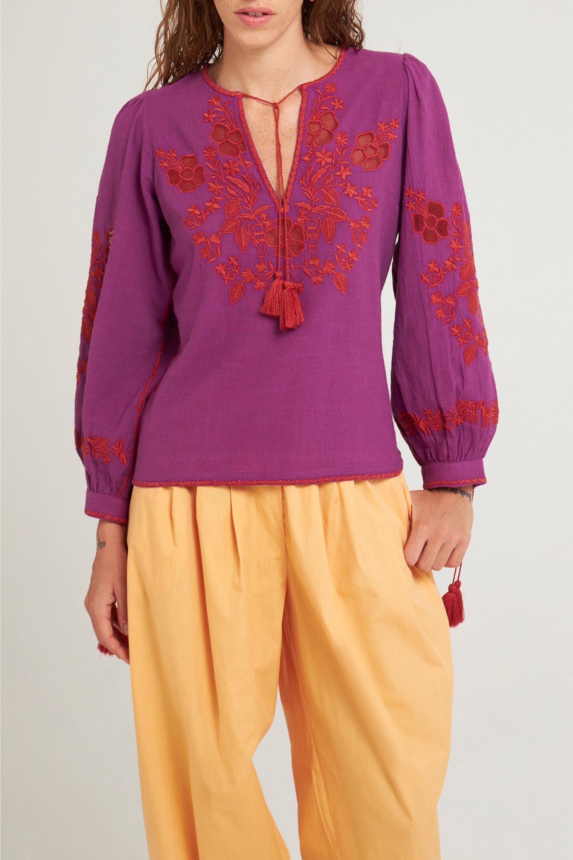 PURPLE/BURGUNDY VANI BLOUSE