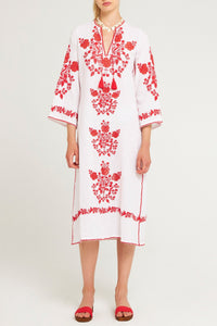 WHITE/RED VANI LONGDRESS