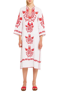 WHITE/RED VANI LONGDRESS
