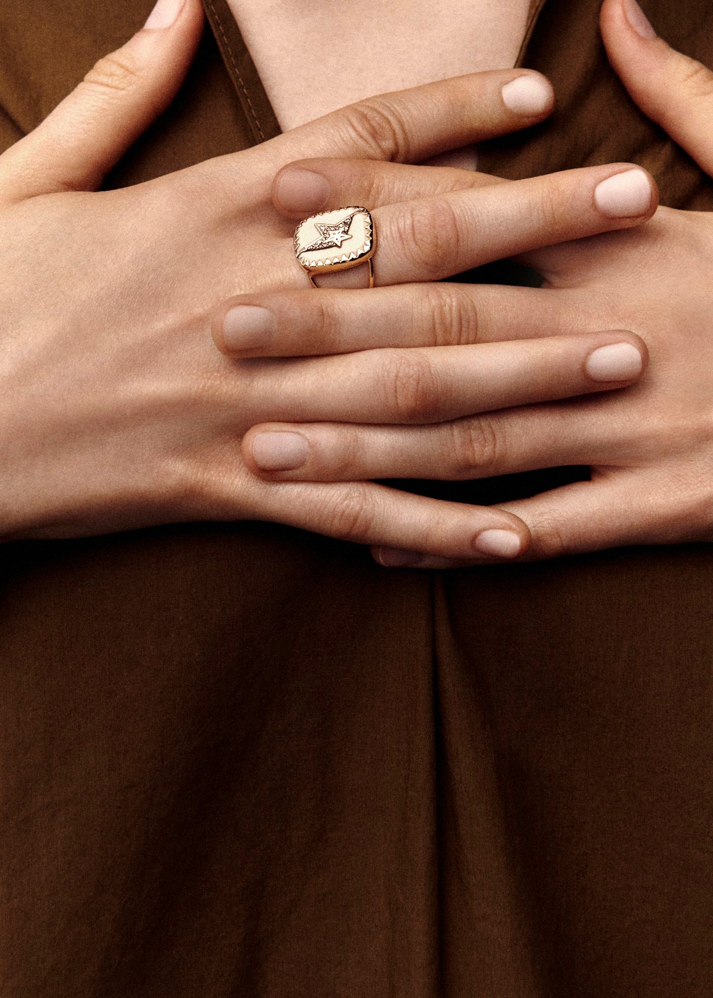 Varda N°1 ring in yellow gold and silver - Nanogem