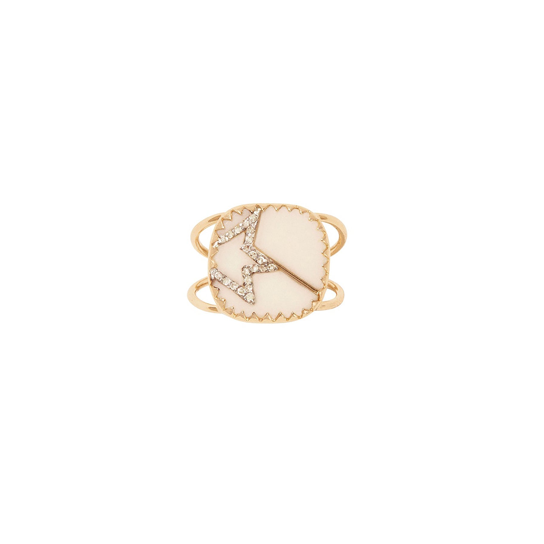Bague Varda n°2 en or jaune et argent avec diamant - Diamant