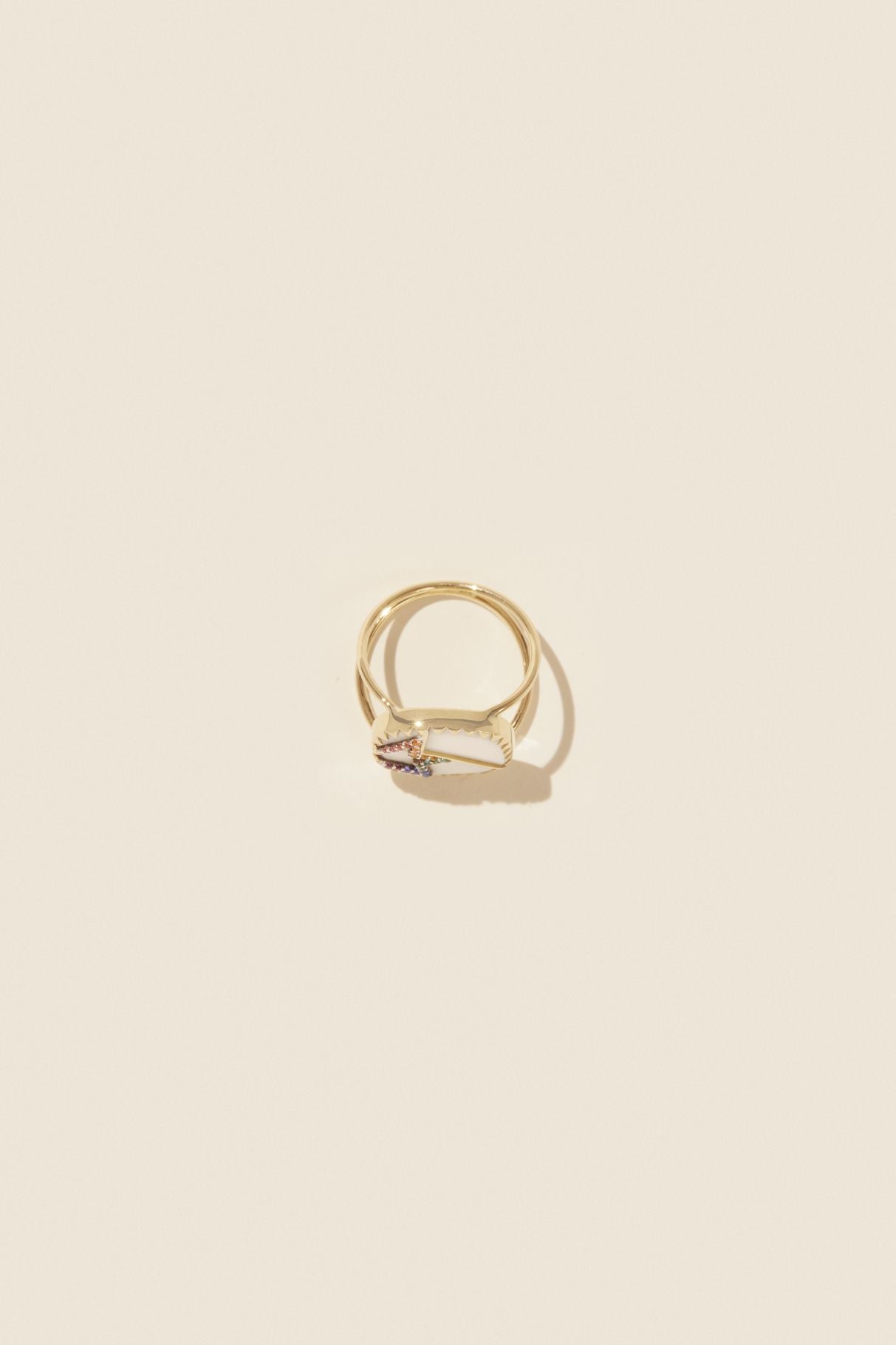 Varda N°2 ring in yellow gold and silver - Nanogem