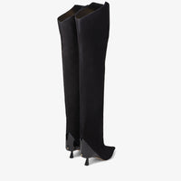 Cuissardes Vari 45 en daim et cuir verni - Black Intense