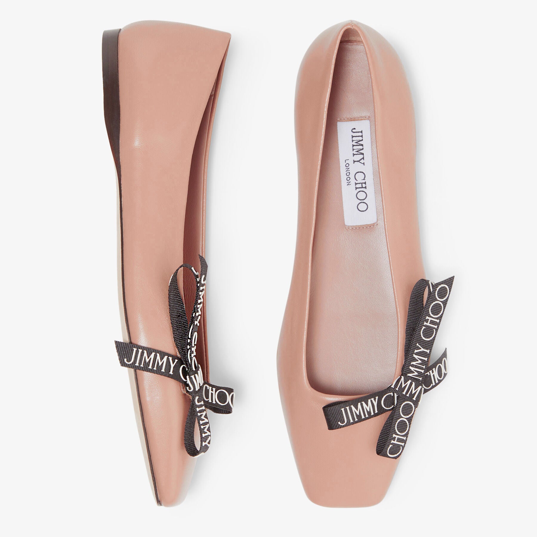 Ballerines Veda avec nœud en cuir - Ballet Pink