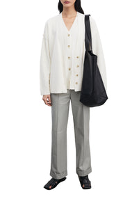 Velvet wool cardigan - Cream
