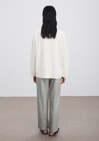 Velvet wool cardigan - Cream