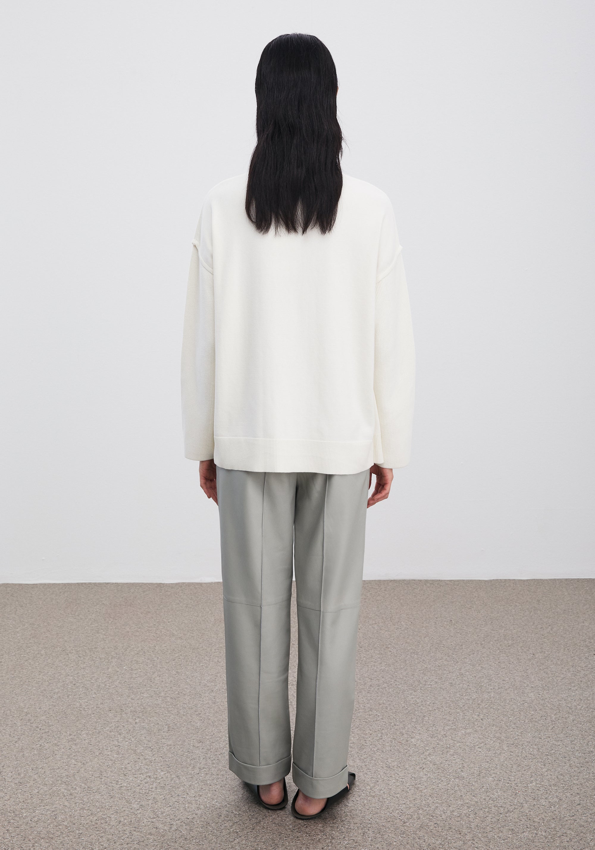 Velvet wool cardigan - Cream