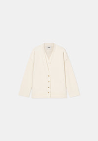 Velvet wool cardigan - Cream
