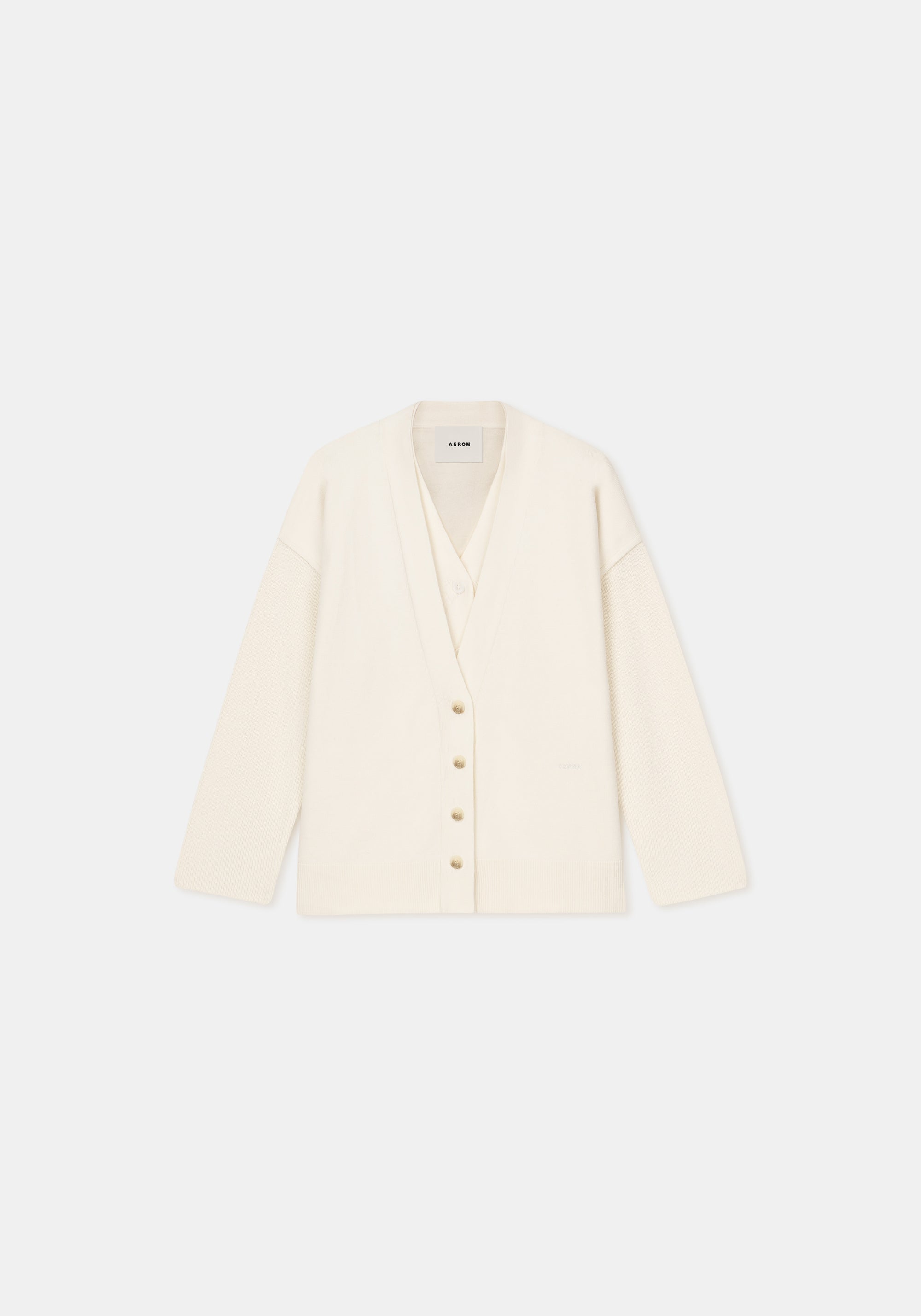Velvet wool cardigan - Cream