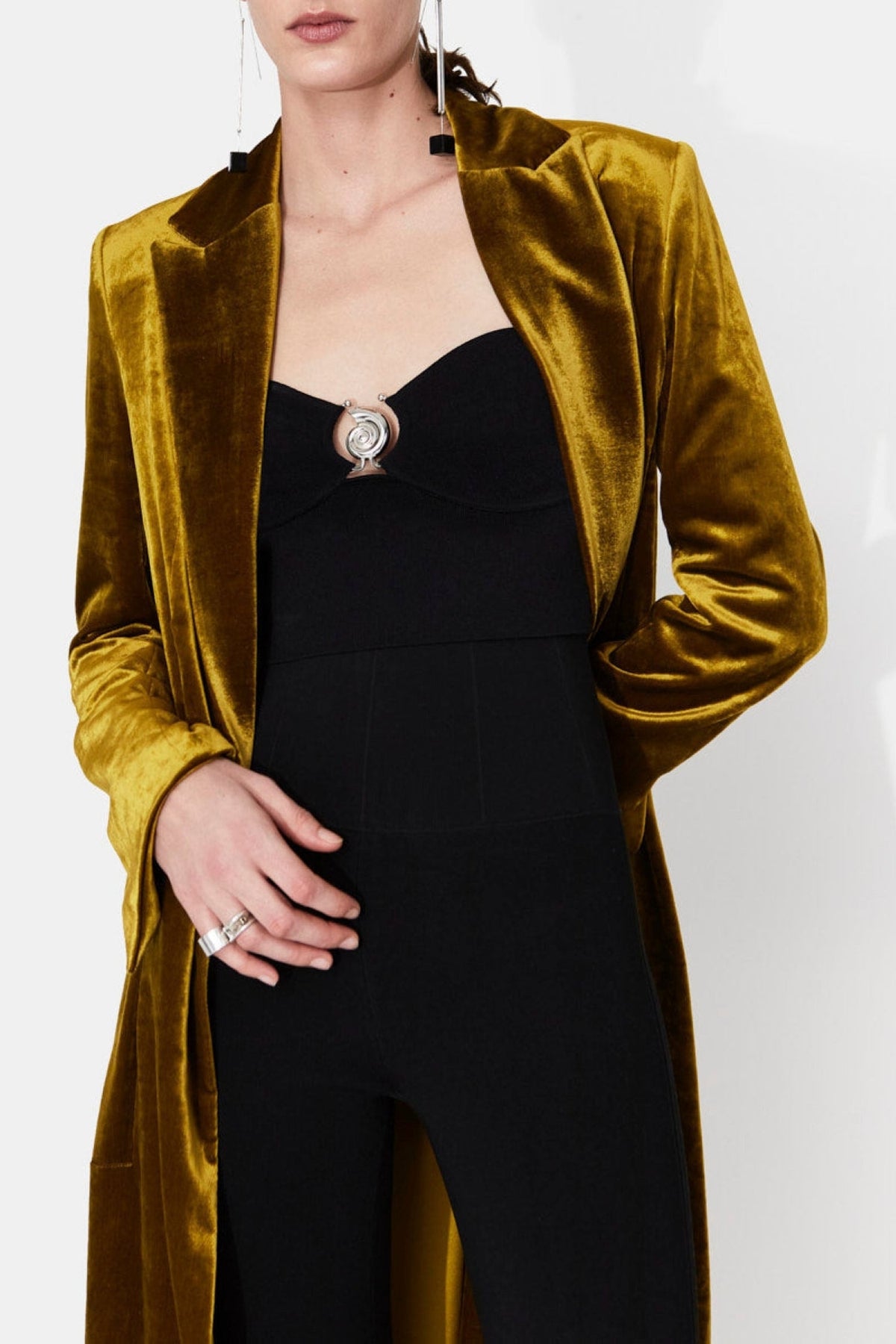 Velvet Coat - Mustard