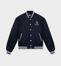 Vendome Nylon Varsity Jacket - Navy & White