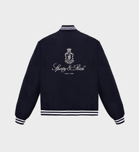 Vendome Nylon Varsity Jacket - Navy & White