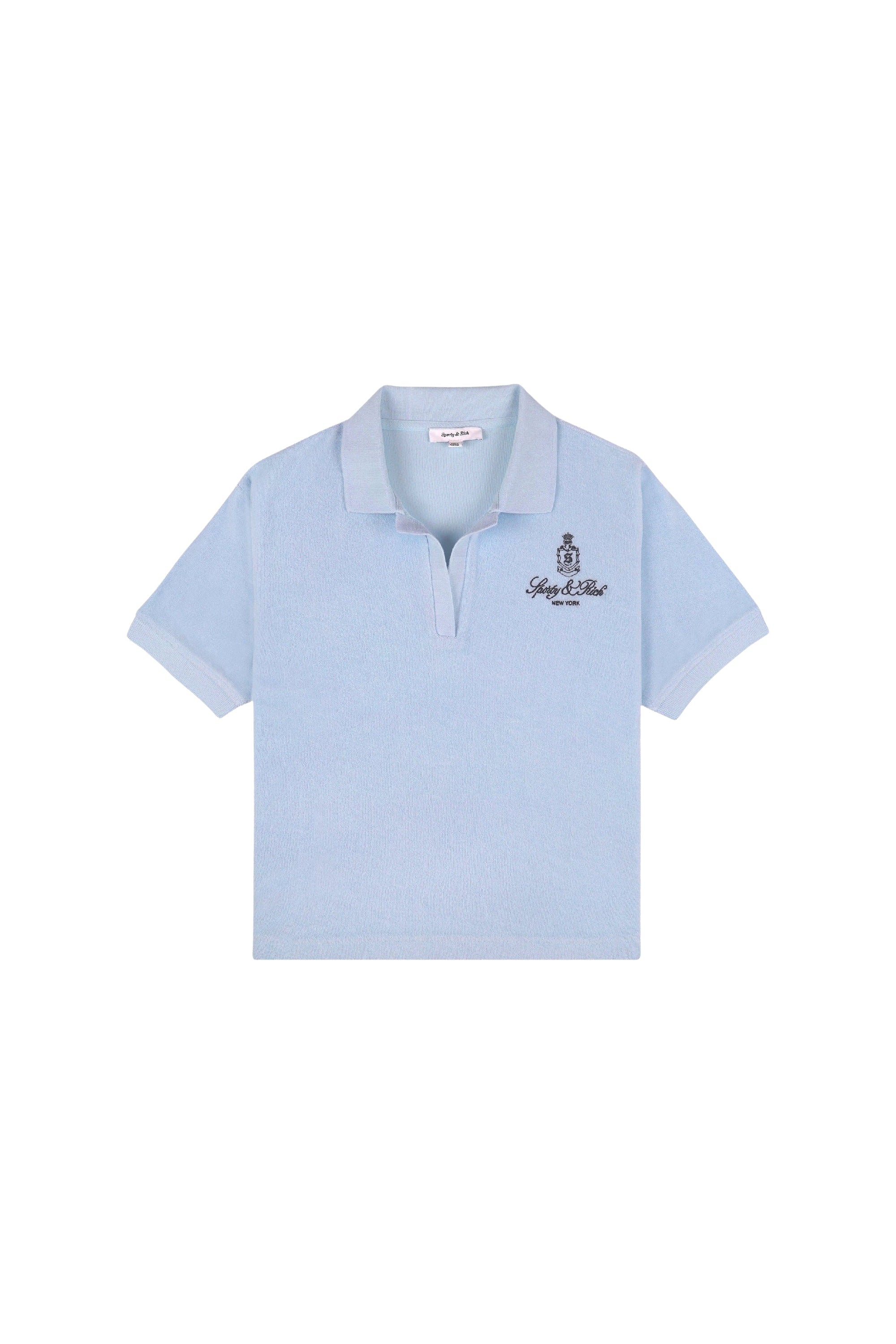 Polo Vendome en velours - Ciel