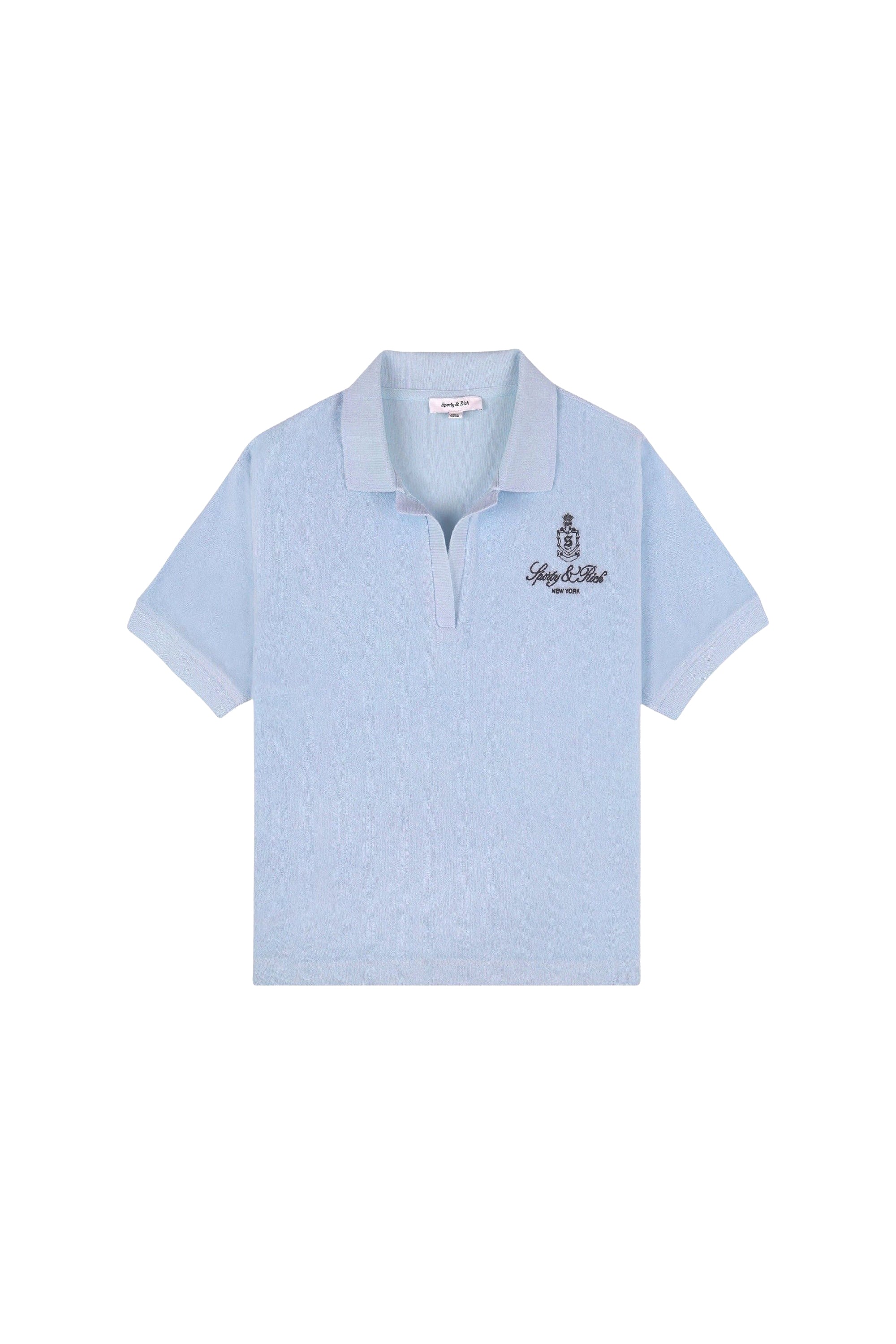 Polo Vendome en velours - Ciel