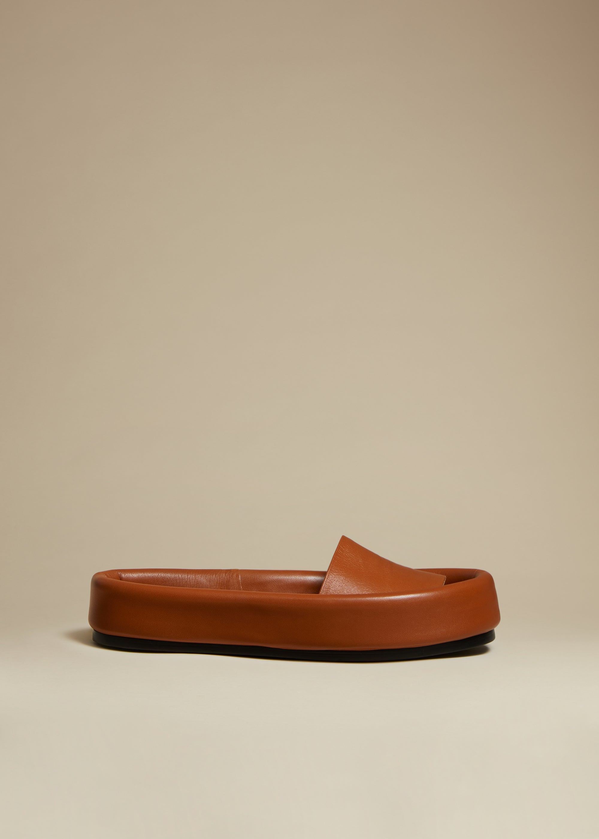 Venice sandal in leather - Caramel