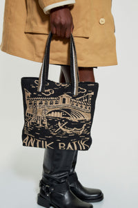 Tote bag tissé Venise - Black