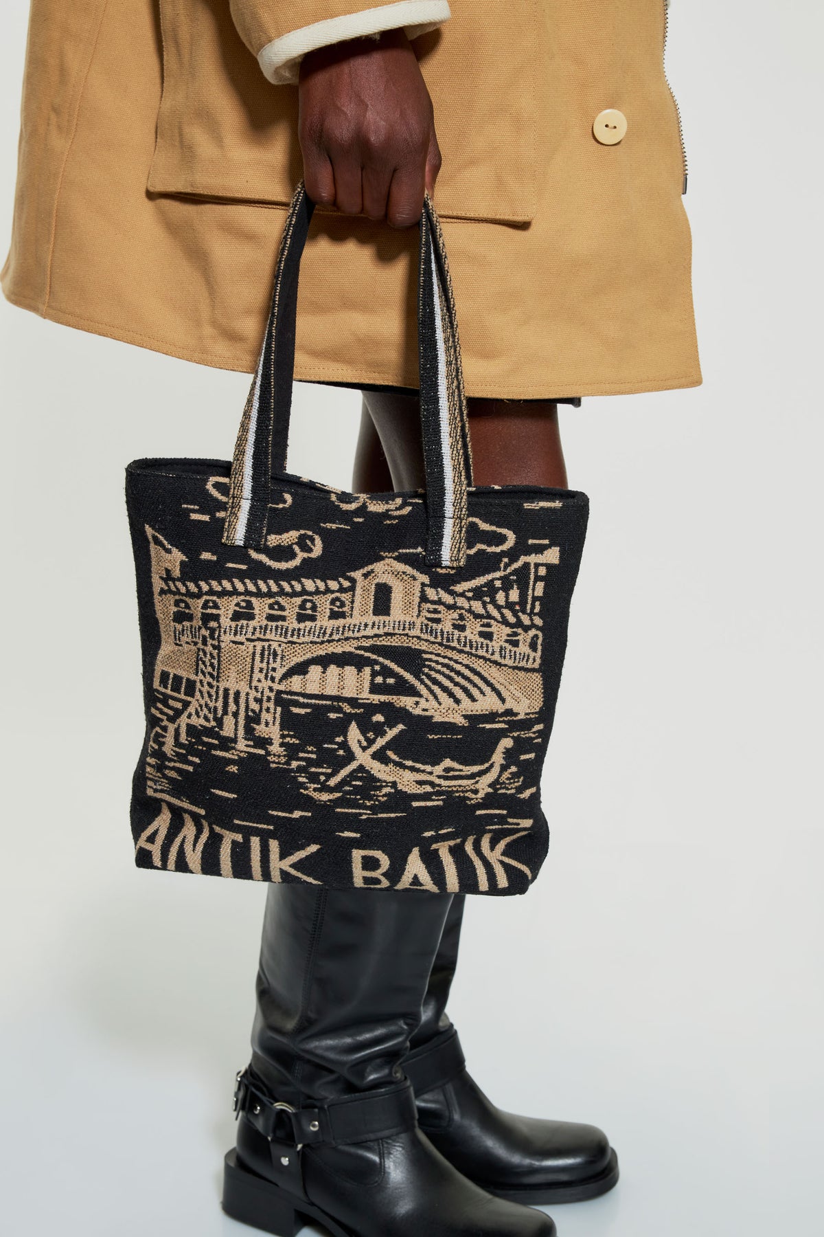 Tote bag tissé Venise - Black