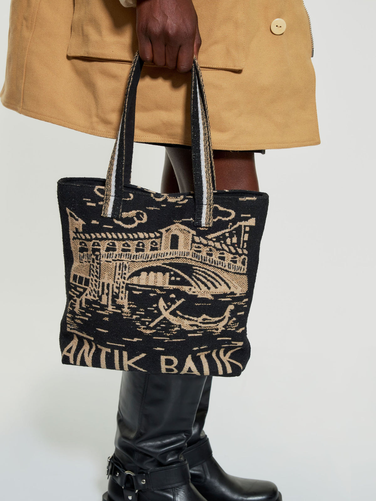Tote bag tissé Venise - Black