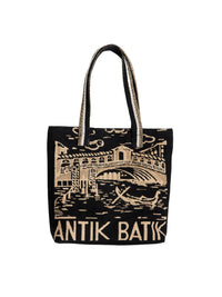 Tote bag tissé Venise - Black