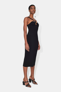 Ruched Venus Dress - Black