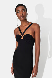 Ruched Venus Dress - Black