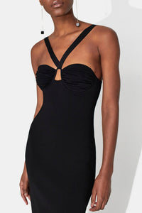 Ruched Venus Dress - Black