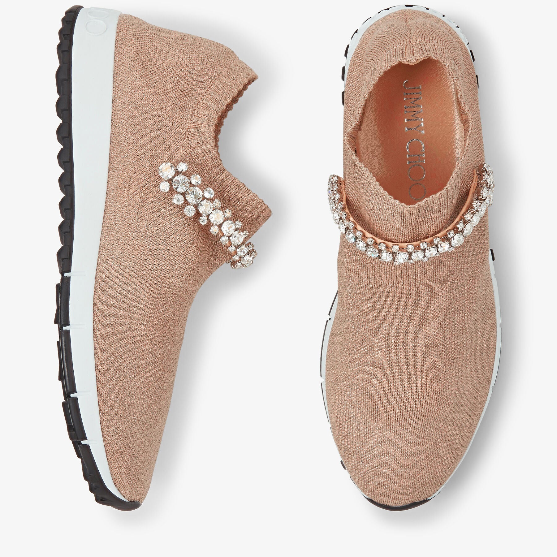 Sneakers Verona en maille pailletée à cristaux - Ballet Pink & Crystal